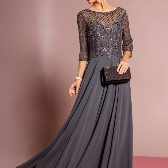 GLS Collective Dresses & Skirts - Illusion Sweetheart Neck A-Line Dress GSGL2686